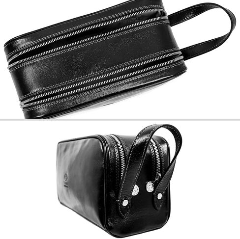 Time Resistance Leather Cosmetic Bag Toiletry Italian Classy Dopp Kit in Kuwait