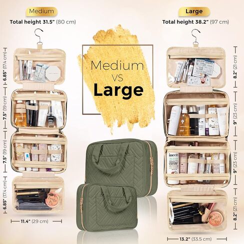 BOACAY Large Hanging Travel Toiletry Bag for Women, Makeup Bag, Bathroom & Shower Organizer Kit for Accessories, Cosmetics, Essentials in Saudi Arabia