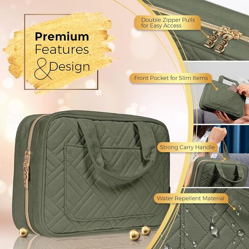 BOACAY Large Hanging Travel Toiletry Bag for Women, Makeup Bag, Bathroom & Shower Organizer Kit for Accessories, Cosmetics, Essentials in Saudi Arabia
