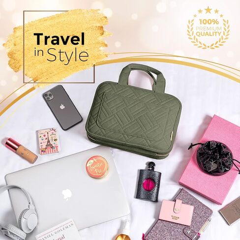 BOACAY Large Hanging Travel Toiletry Bag for Women, Makeup Bag, Bathroom & Shower Organizer Kit for Accessories, Cosmetics, Essentials in Saudi Arabia