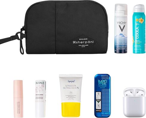Sherpani Jolie, Lightweight Travel Pouch, Cosmetic Bag, Recycled Wristlet Bag, Toiletry Bag for Women (Con Leche, Small) in Saudi Arabia