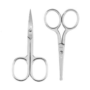 LIVINGO Premium Curved and Rounded Nose Hair Scissors for Men, 2 PC Set Nail Cuticle Manicure Scissors Shears Kit for Beard/Mustache, Ear, Facial Hair, Eyebrows, Eyelashes for Women in Saudi Arabia