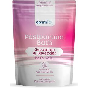 Postpartum Sitz Bath Salt Epsom Salt Perineal Care Postpartum Essentials Bath Soak, Pure Essential Oils Geranium, Lavender 15 Ounces BPA-Free Pouch in Saudi Arabia