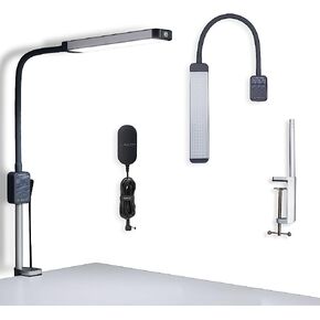 Reveal Light Kit for Lash Extensions, Manicure and Pedicure, Light with Table Mount Clamp (Grey)