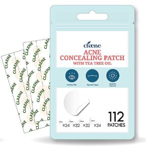 CLAENE Acne Patch Pimple Patch - Invisible | Cruelty-Free | Hydrocolloid | Blemish Spot | Skin Treatment | Facial Stickers | Pimple Patches For Face | Acne Spot Dots | Pimple Treatment For Face, 4 Sizes (112 Count)
