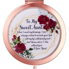 OHSunFLower2 Sister Gifts from Sister - to My Sister Gifts I Love You Rose Gold Compact Mirror - Birthday Gifts for Sister, Graduation Gift