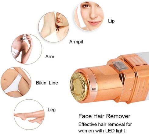 ماكينة إزالة شعر الوجه الاحترافية، ماكينة إزالة شعر صغيرة الحجم، ماكينة إزالة شعر أحمر الشفاه، ماكينة إزالة شعر الوجه والجسم الكهربائية الصغيرة للنساء (أبيض) in Kuwait