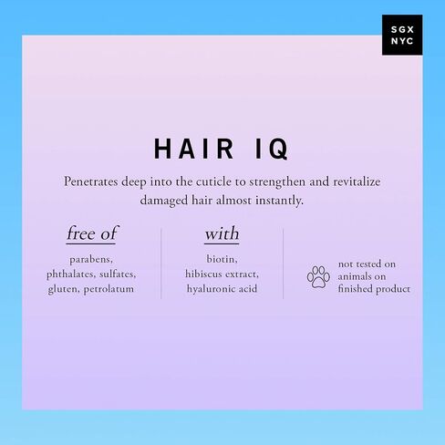SGX NYC Hair IQ - 118 مل - لجميع أنواع الشعر - علاج 10 في 1 للشعر التالف - غني بالبيوتين وحمض الهيالورونيك - تقنية بوند الحصرية لتقوية وإصلاح تلف الشعر in Saudi Arabia