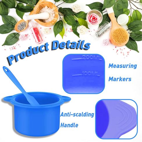 قطعتان من بطانة تسخين الشمع السيليكون من Cxppidy مع قطعتين من ملعقة الشمع، وعاء شمع غير لاصق، وعاء سيليكون بديل للاستخدام المنزلي لآلة الشمع بسعة 14 16 أونصة، إعادة استخدام بطانة الشمع الأكثر دفئًا لإزالة الشعر in Kuwait