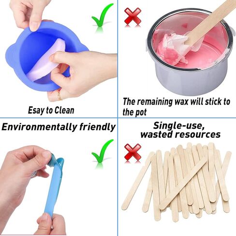 قطعتان من بطانة تسخين الشمع السيليكون من Cxppidy مع قطعتين من ملعقة الشمع، وعاء شمع غير لاصق، وعاء سيليكون بديل للاستخدام المنزلي لآلة الشمع بسعة 14 16 أونصة، إعادة استخدام بطانة الشمع الأكثر دفئًا لإزالة الشعر in Kuwait