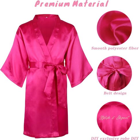 SOMSOC 30 Pieces Spa Party Costume Set for Girls Satin Kimono Robe Spa Headband Patch Non-woven Bag Foam Pedicure Slippers in Saudi Arabia