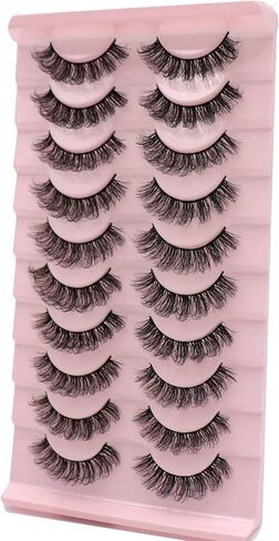 الرموش الصناعية رموش طبيعية المنك فو الروسية قطاع جلدة رقيق 10 أزواج حجم الرموش وهمية تمديد (D03) in Kuwait