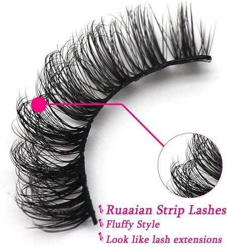 الرموش الصناعية رموش طبيعية المنك فو الروسية قطاع جلدة رقيق 10 أزواج حجم الرموش وهمية تمديد (D03) in Kuwait