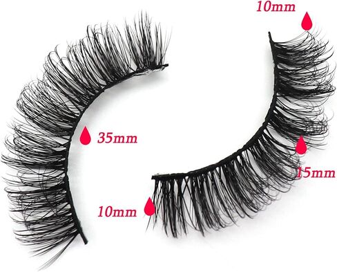 الرموش الصناعية رموش طبيعية المنك فو الروسية قطاع جلدة رقيق 10 أزواج حجم الرموش وهمية تمديد (D03) in Kuwait