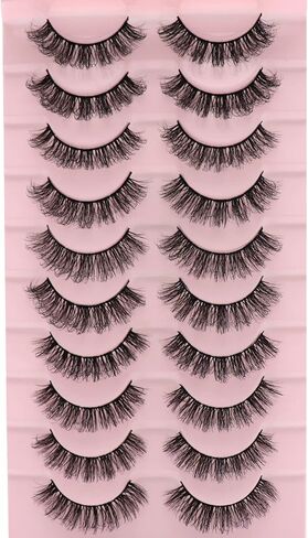 الرموش الصناعية رموش طبيعية المنك فو الروسية قطاع جلدة رقيق 10 أزواج حجم الرموش وهمية تمديد (D03) in Kuwait