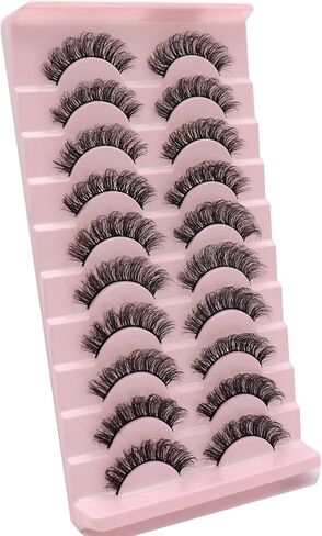 الرموش الصناعية رموش طبيعية المنك فو الروسية قطاع جلدة رقيق 10 أزواج حجم الرموش وهمية تمديد (D03) in Kuwait