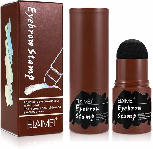 مجموعة استنسل ختم الحواجب (أسود)، مجموعة ختم الحواجب مع 10 استنسل حواجب قابلة لإعادة الاستخدام وفرشاتين للحواجب، بودرة تظليل لخط الشعر مقاومة للماء تدوم طويلاً in Kuwait