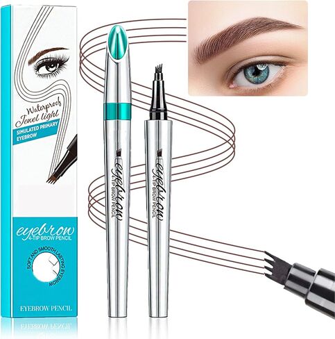 Eyebrow Pencil Eyebrow Microblading Pen Eyebrow Pen Micro 4 Point Brow Pen Lift & Snatch Eyebrow Microblading Pen Long-Lasting Waterproof Natural Eyebrow Pen Eyebrow Hair (Black) in Saudi Arabia