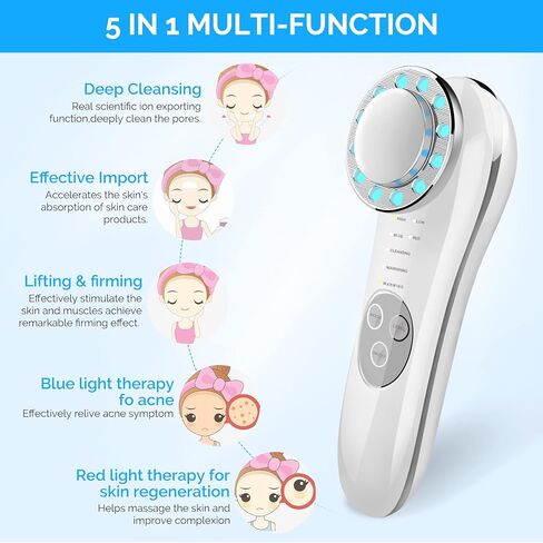 جهاز تدليك الوجه بالاهتزاز، أدوات تنظيف الوجه والعناية بالبشرة، جهاز كلفاني للوجه، جهاز 7 في 1 عالي التردد لتقليل التجاعيد وشد البشرة in Kuwait
