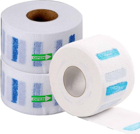 3 لفات من شرائط الرقبة الورقية للاستعمال مرة واحدة، 300 شريط احترافي قابل للتمدد من الورق، كل لفة حوالي 100 قطعة، أداة إكسسوارات تصفيف الشعر الاحترافية القابلة للتمدد (أبيض) in Kuwait