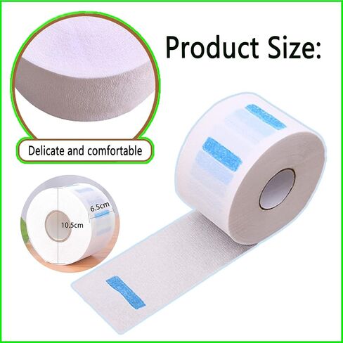 3 لفات من شرائط الرقبة الورقية للاستعمال مرة واحدة، 300 شريط احترافي قابل للتمدد من الورق، كل لفة حوالي 100 قطعة، أداة إكسسوارات تصفيف الشعر الاحترافية القابلة للتمدد (أبيض) in Kuwait