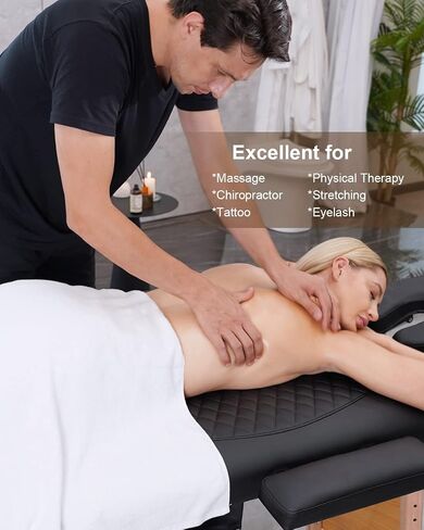 Massage Table Spa Bed, Professional Portable Memory Foam 3D Embossed Table W/ Headrest, Face Support, Armrests and Carrying Case, 2 Folding Face Cradle in Facial Salon Clinics (30" X 75")--Wooden in Saudi Arabia