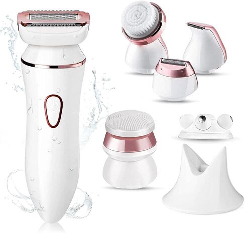 CLEVER BRIGHT Electric Razors for Women IPX7 Waterproof 6 in 1 Electric Shaver for Women Painless Body Hair Removal Bikini Trimmer for Legs Underarms and Bikini AreaRechargeable Cordless Wet/Dry in Saudi Arabia