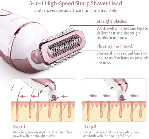 CLEVER BRIGHT Electric Razors for Women IPX7 Waterproof 6 in 1 Electric Shaver for Women Painless Body Hair Removal Bikini Trimmer for Legs Underarms and Bikini AreaRechargeable Cordless Wet/Dry in Saudi Arabia