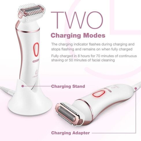 CLEVER BRIGHT Electric Razors for Women IPX7 Waterproof 6 in 1 Electric Shaver for Women Painless Body Hair Removal Bikini Trimmer for Legs Underarms and Bikini AreaRechargeable Cordless Wet/Dry in Saudi Arabia
