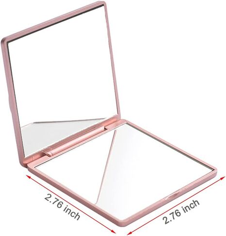 Rollnewskin Pocket Mirror, 1X/3X Magnification Travel Makeup Mirror, Folding Cosmetic Mirror, Handheld 2-Sided Compact Mirror, Square Hand Mirror in Kuwait