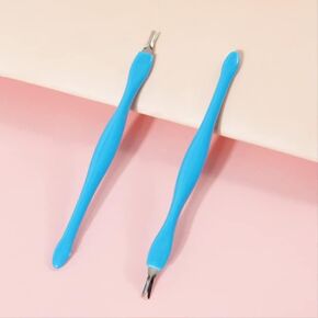 2 PCS Practical Nail Art Tools Pedicure Cuticle Trimmer Remover Pusher Dead Skin Callus Removal Fork (Black)