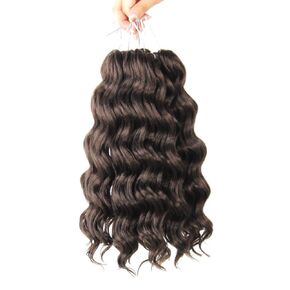 Niseyo NU Short Ocean Wave Crochet Hair 9 Inch 8 Packs Deep Wave Crochet Hair Synthetic Black Wavy Crochet Braids (1B)