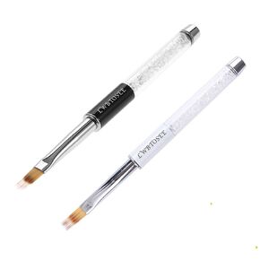 LWBTOSEE 2pc Nail Ombre Brush Nail Art Painting Pen Brush UV Gel Polish Gradient Color Rhinestone Crystal Acrylic Nail Drawing Pen in Saudi Arabia