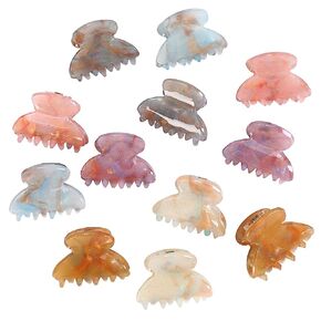 Claw Hair Clips Jaw Clamps - 12PCS Small Hair Claw Jaw Clamp for Thin Hair Styling Accessories Classic Hair Clamp for Women Girls (Butterfly + Flower)