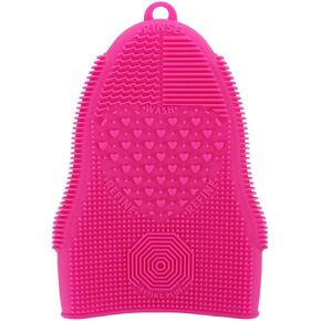 Makeup Brush Cleaner Mat Mitt Glove Silicone Cosmetic Cleaning Scrubber Tool for Face Brushes and Eye Brush Washing Pad Black