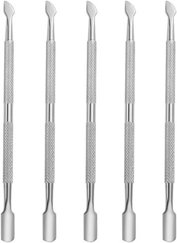 Metal Cuticle Pusher Dual Head Nail Scraper Cuticle Pusher Stainless Steel Professional Stainless Steel Cuticle Stick for Fingernails and Toenails(5pcs) in Kuwait