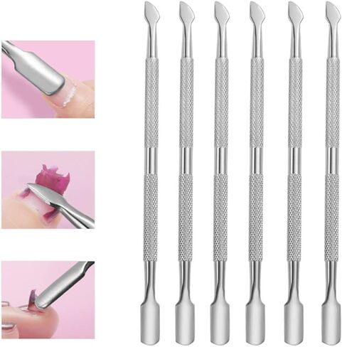 Metal Cuticle Pusher Dual Head Nail Scraper Cuticle Pusher Stainless Steel Professional Stainless Steel Cuticle Stick for Fingernails and Toenails(5pcs) in Kuwait