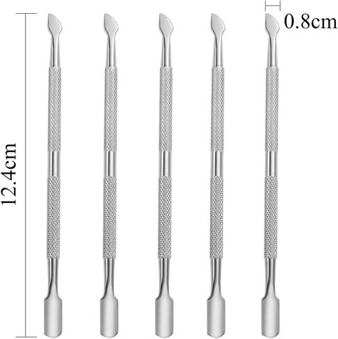 Metal Cuticle Pusher Dual Head Nail Scraper Cuticle Pusher Stainless Steel Professional Stainless Steel Cuticle Stick for Fingernails and Toenails(5pcs) in Kuwait