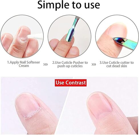 مجموعة تشذيب الجلد الميت من 6 قطع من Ruihao مع أداة دفع للزوائد اللحمية وقصاصة للزوائد اللحمية ومجموعة دافعة، أداة تشذيب الجلد الميت من الفولاذ المقاوم للصدأ للعناية بأظافر القدمين والأظافر - لون قوس قزح in Kuwait