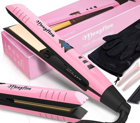 Hair Straightener, Portable 2-in-1 Flat Iron Hair Straightener and Curler, Professional Flat Iron Curling Iron in One All Hairstyles,15s Fast Heating, Adjustable Temp, Gift for Girls Women in Saudi Arabia