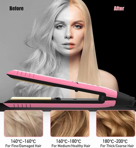 Hair Straightener, Portable 2-in-1 Flat Iron Hair Straightener and Curler, Professional Flat Iron Curling Iron in One All Hairstyles,15s Fast Heating, Adjustable Temp, Gift for Girls Women in Saudi Arabia