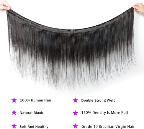 Human Hair Bundles (10 12 14 Inch) Body Wave 3 Bundles Human Hair Brazilian Virgin Remy Wet and Wavy Black Weave Hair Bundles Double Weft 100% Unprocessed Extension Natural Color in Saudi Arabia