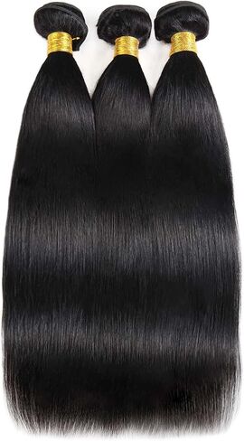 Human Hair Bundles (10 12 14 Inch) Body Wave 3 Bundles Human Hair Brazilian Virgin Remy Wet and Wavy Black Weave Hair Bundles Double Weft 100% Unprocessed Extension Natural Color in Saudi Arabia