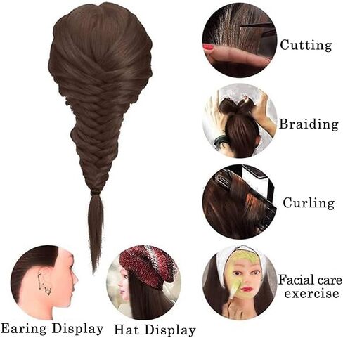 فابا عارضة أزياء رئيس مع الشعر 26 "-28" دمية الشعر التجميل عارضة أزياء رئيس ممارسة تجديل التجميل دمية رئيس الشعر مع حامل المشبك المجاني in Kuwait