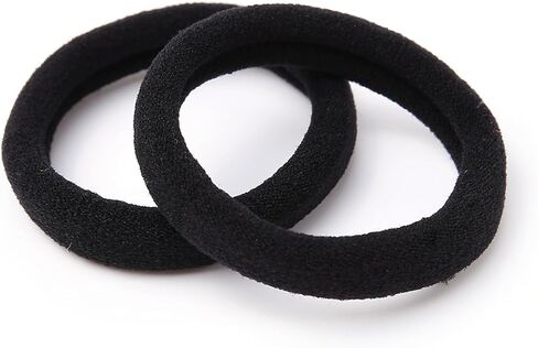 Elastic Hair Ties Hair Ties Bands Rope No Crease Elastic Fabric Large Cotton Stretch Ouchless Ponytail Holders, 50 pcs(1 PACK BLACK) in Saudi Arabia