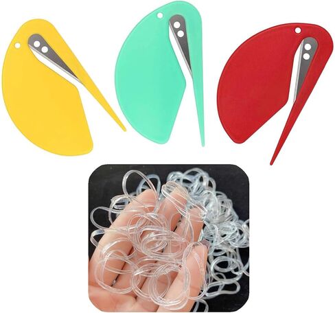 اربطة مطاطية مرنة للشعر، 3 قطع من ادوات ازالة ربطات الشعر للاطفال، اكسسوارات ادوات ازالة ربطات الشعر - 50 قطعة من اربطة مطاطية شفافة للشعر in Kuwait