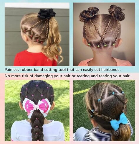 اربطة مطاطية مرنة للشعر، 3 قطع من ادوات ازالة ربطات الشعر للاطفال، اكسسوارات ادوات ازالة ربطات الشعر - 50 قطعة من اربطة مطاطية شفافة للشعر in Kuwait