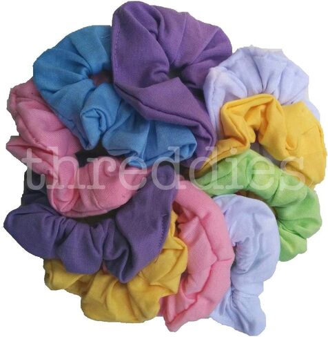Cotton Scrunchie Set, Set of 10 Soft Cotton Scrunchies (All Black) in Saudi Arabia