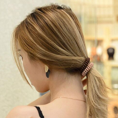 10 قطع ربطات شعر حلزونية من Pengxiaomei ، أربطة شعر ملونة لسلك الهاتف لفائف الشعر في 10 ألوان مختلفة in Kuwait