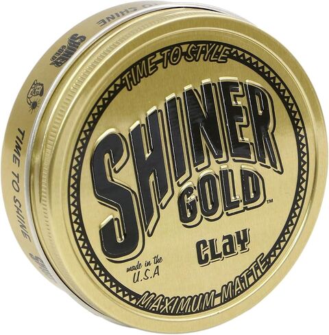 Shiner Gold Clay Pomade | Strong Hold | Matte Finish | Water-based | Coconut Scent, 4oz in Saudi Arabia